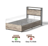 ZUN Twin Bed Frame, Storage Headboard with Charging Station, Solid and Stable, Noise Free, No Box Spring W2129P272269