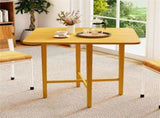 Space-Saving Round Corner Dining Table, Seats 2-4 Natural Wood Tone Foldable Kitchen Table 44050996