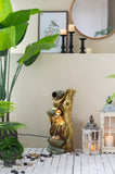 12.4x11.6x37.8" Decorative 3 Tier Tree Trunk Fountain with Lights and Pump, Brown W2078P178872