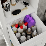 Tall Slim Bathroom Storage Cabinet, 71" Freestanding Bathroom Cabinet with 1 Drawer, 2 Doors and 4 W282P154459