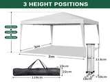 3 x 3m Practical Waterproof Right-Angle Folding Tent White 26721107