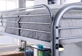 Contemporary Style Full Metal Construction Silver Finish Twin Loft Bed Attached Ladder Under Bed B2741P351289