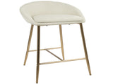 26" Counter Stool with Gold Frame and Cream Fabric - Set of 2 B202P222082