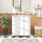 ZUN 30" White Bathroom vanity with Single Sink ,Combo Cabinet Undermount Sink,Bathroom Storage Cabinet 24854117