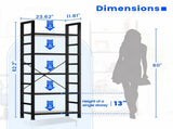 62"x 24" Freestanding Bookshelf 5 Tier Bookcase Open Display Storage Shelf with Metal Frame, Black 51635985