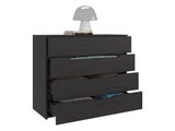Aralia Drawer Dresser, Four Drawers, Superior Top, Black Wengue B097P474286