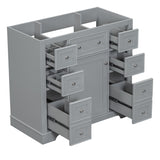 36" Bathroom Vanity without Sink, Cabinet Base Only, One Cabinet and Six Drawers, Grey WF306253AAE