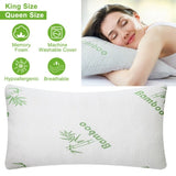 ZUN 2Pcs Bamboo Memory Foam Pillow Hypoallergenic Bed Pillow For Head Neck Rest Sleeping Shredded Pillow 16095483