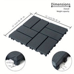 ZUN Plastic Interlocking Deck Tiles Outdoor All Weather Waterproof 44 PCS 12"x12" Flooring Deck Tiles 16559678