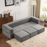 Ebern Designs Convertible Sectional Sofa with 3 Storage Ottomans - High-Resilience Foam Sleeper, W1829P280222