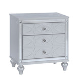 ZUN Contemporary Nightstands with mirror frame accents, Bedside Table with two drawers and one hidden W1998131734