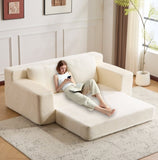 Loveseat Sofa, Comfortable Deep Seat Sofa Bed, Modern Small Corduroy Couch for Living Room 53495549