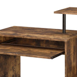 Weathered Oak and Black Computer Desk with Keyboard Tray B062P184565