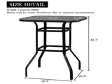Wrought Iron Glass High Bar Table Patio Bar Table Black 70228562