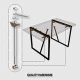 55 " dining table modern rural industrial rectangular MDF dark wood, 4-6 people, 1.5" thick W2189P168378