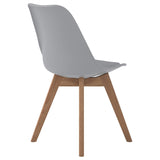Grey and Natural Oak Padded Side Chairs B062P145597