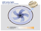 20" Ceiling Fans with Lights Kit and Remote Control, 3000-6500K Dimmable Modern Flush Mount W3596P455298