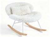 25.59"W x 33.66"D x 29.53"H Indoor Plush Rocking Chair, Soft Fluffy Lounge Rocker with White Metal 44896069