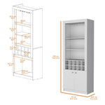 ZUN White Bar Cabinet with Wine Storage and Three Shelves B062P193658