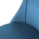 Modern blue velvet dining chair, fabric upholstery chair, black metal chair feet for home living W210P225908