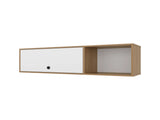 Natural Oak and White Wall-Mounted Cabinet with Lift-Up Door B062P290295