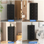 ZUN Drawer Dresser cabinet, Tall Dresser with 5 PU Leather Front Drawers, Storage Tower with Fabric W679123929