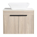 ZUN 24 " Modern Design Float Bathroom Vanity With Ceramic Basin Set, Wall Mounted White Oak Vanity With 61035448