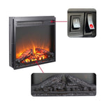 ZUN 18 inch electric fireplace insert, ultra thin heater with log set & realistic flame, overheating 75238695