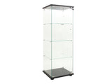 LED lights Glass Display Cabinet 4 Shelves with Door, Floor Standing Curio Bookshelf for Living Room W1806P197871
