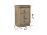 Nightstand Made with Wood in Gold Finish B009139108