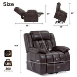 ZUN Lehboson Lift Recliner Chair, Electric Power Recliner Chair for Elderly With Eight Points Massage W1731107265