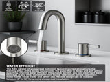 8-Inch Widespread Lavatory Faucet, 2-Handle 3-Hole with 360&deg Spout Vanity and Pop-Up Drain, 72809991