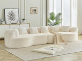 Curved Sectional Sofa, 111.5-inch Oversized Modern Bone-Free Cloud Sofa with 6 Pillows Luxury W3505P456570
