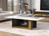 VIBE HAUS Modern Light Luxury Coffee Table Set of 2, Small Square Coffee End Table with Spacious N724P321447K