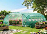 20' x 10' x 7' Walk-in Tunnel Greenhouse, Portable Hot House with Galvanized Steel Hoops & 12 63923894
