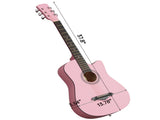 Matte Pink 38-inch Acoustic Guitar with Picks, Strings, Capo, Case, Tuner, and Strap 05427433