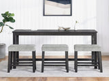Bar Table Set with Power Outlet, Bar Table and Chairs Set, 4 Piece Dining Table Set, Industrial W487P339351