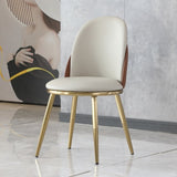 ZUN Dining Chairs Set of 2, Modern PU Leather Dining Gold Metal Legs for Living Kitchen Dining Room W2699P216823