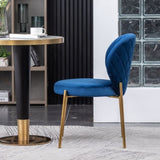 Amoa Contemporary Velvet Upholstery Dining Chair, Blue T2574P164604