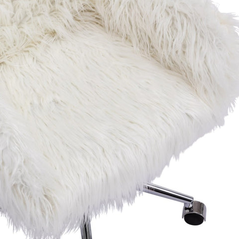 ZUN HengMing Modern Faux fur home office chair, fluffy chair for girls, makeup vanity Chair W21234444