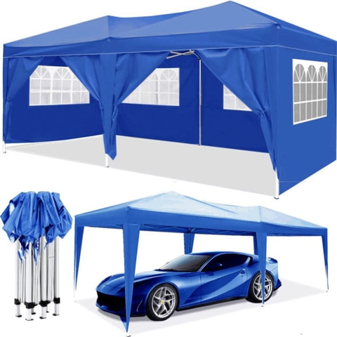 ZUN 10'x20' EZ Pop Up Canopy Outdoor Portable Party Folding Tent with 6 Removable Sidewalls Carry Bag W1205P170740