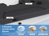 2-Piece Fillable Cantilever Umbrella Base, Heavy Duty Water & Sand Weighted HDPE Patio Umbrella 49487926