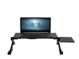 360-Degree Rotation Multifunctional Portable Folding Table with Fan & Mouse Black 35175416