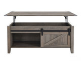 Lift Top Coffee Table with Sliding Barn Door, Farmhouse X Side Design, Hidden 46696820