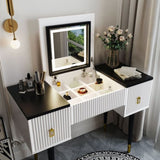 ZUN 43.3" Modern Vanity Table Set with Flip-top Mirror and LED Light, Dressing Table with Customizable WF305842AAA