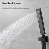 Male NPT Bathtub Shower Faucet Set, Waterfall Tub Faucet with 12-Inch Matte Black Rain Shower Head 98675835