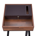 ZUN Walnut and Sandy Black Accent Table with Storage B062P209113