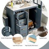 36'' Bathroom Vanity with Ceramic Sink Combo, Solid Wood Frame Bathroom Storage Cabinet, N710P291684C