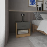 Alder 19.7" High One Drawer Nightstand Side Table end Table with Open Shelf for Bedroom, Home B200P286964