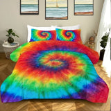 Tie Dye Comforter Set Queen Size Rainbow Bedding Girls 3 Piece Boho Colorful Fluffy Quilt Set 70714231